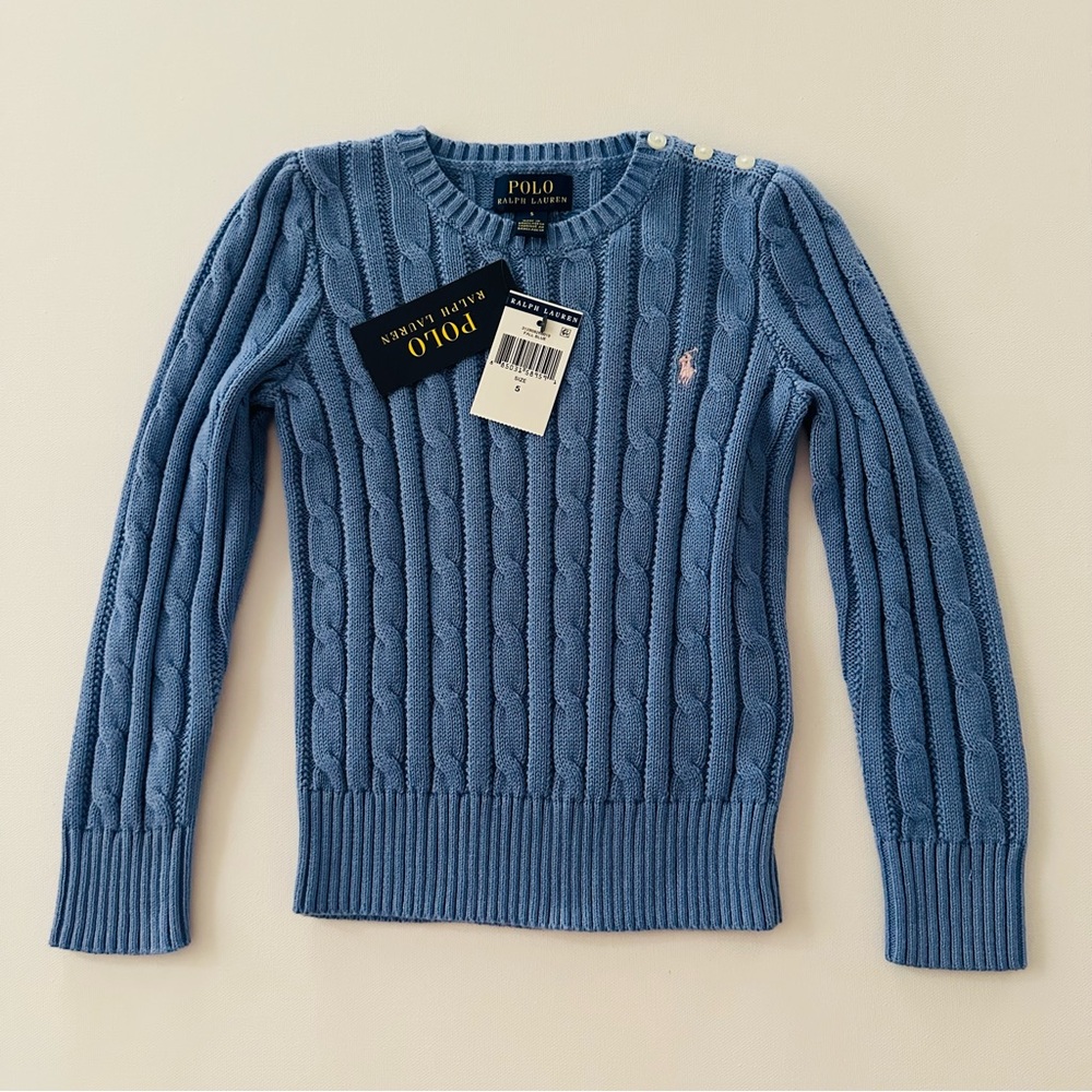 Polo Ralph Lauren Girls 5 Blue Sweater NWT